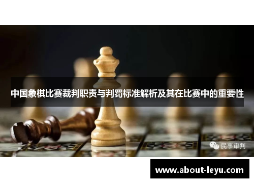 中国象棋比赛裁判职责与判罚标准解析及其在比赛中的重要性